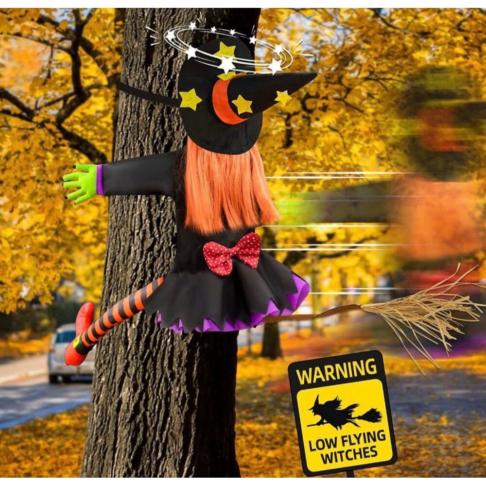Halloween Decoration Outdoor Crashing Witch New